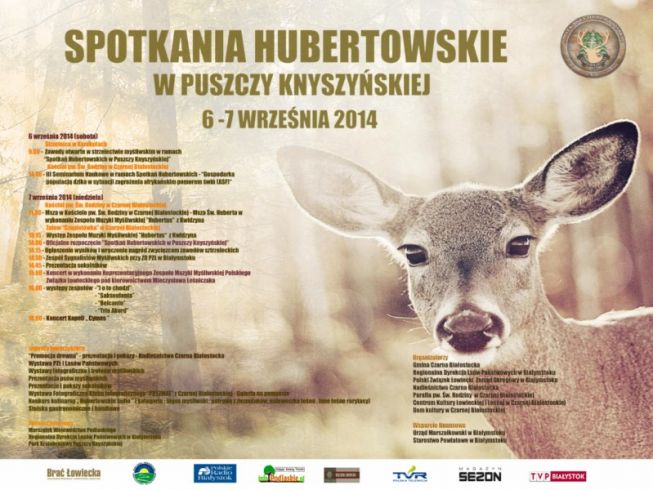 plakat Spotkania Hubertowskie w Puszczy Knyszyńskiej 2014 800x600